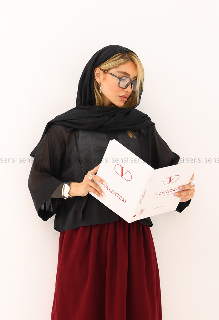 شومیز زنانه شیشه ای دوتیکه کد1006024